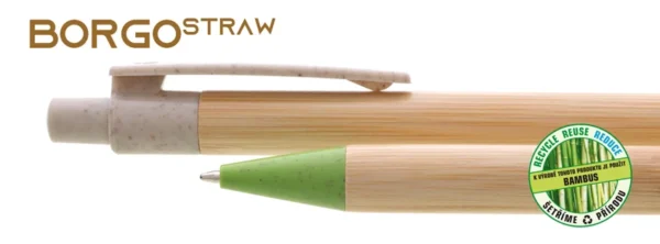 1193239_01 BORGO STRAW Bamboo/Straw/Plastic ballpoint pen